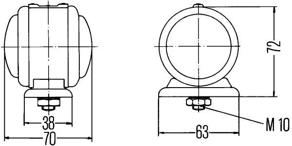 HELLA 2TJ 001 633-211 Begrenzungsleuchte - 24V - Anbau - Lichtscheibenfarbe: glasklar/rot - links/ob