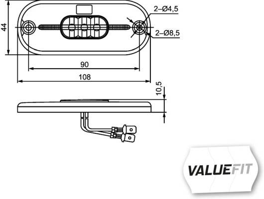 HELLA 2TM 357 009-111 Schlussleuchte - Valuefit - LED - 24V - Anbau