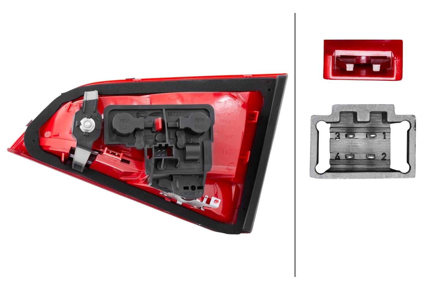 HELLA 2TZ 009 687-091 Heckleuchte - Glühlampe - innerer Teil - links - für u.a. Audi A4 (8K2, B8)