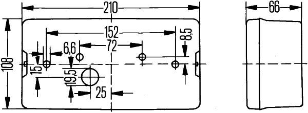 HELLA 2SE 006 040-011 Heckleuchte - 12/24V - Anbau - links