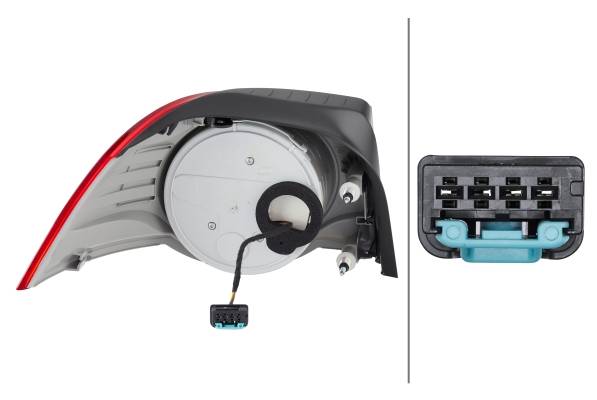 HELLA 2VA 009 246-101 Heckleuchte - LED - glasklar/rot - äusserer Teil - rechts - für u.a. VW Eos (1