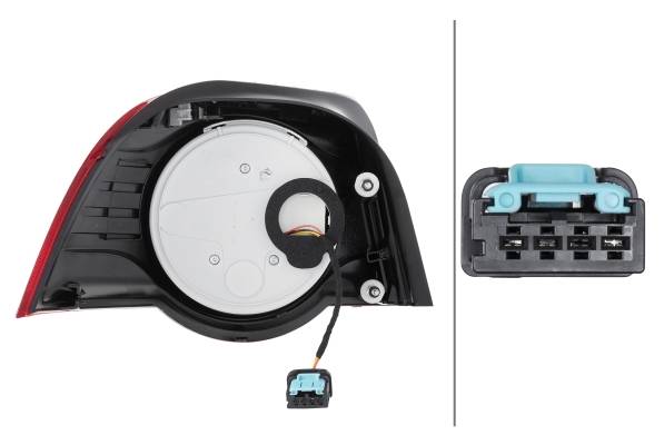 HELLA 2VA 009 246-141 Heckleuchte - LED - glasklar/rot - äusserer Teil - rechts - für u.a. VW Eos (1
