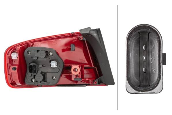 HELLA 2VA 009 686-101 Heckleuchte - Glühlampe - äusserer Teil - rechts - für u.a. Audi A4 (8K2, B8)