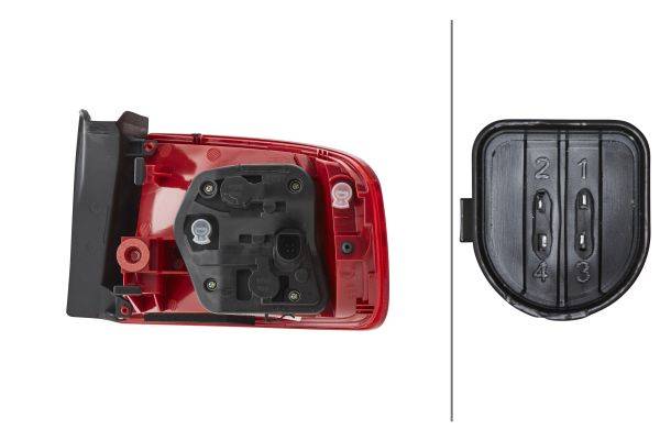 HELLA 2VA 009 686-111 Heckleuchte - Glühlampe - äusserer Teil - links - für u.a. Audi A4 (8K2, B8)