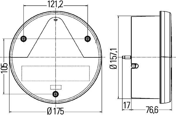 HELLA 2VA 012 497-111 Heckleuchte - 12V - Lichtscheibenfarbe: rot/gelb - Stecker: Amphenol AT - 4-po