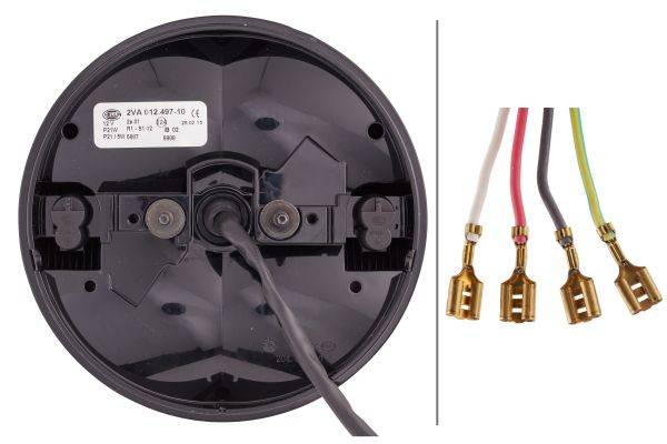 HELLA 2VA 012 497-101 Heckleuchte - 12V - Lichtscheibenfarbe: rot/gelb - Kabel: 800mm - Stecker: Fla