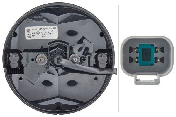 HELLA 2VA 012 497-161 Heckleuchte - Hybrid - 12V - Lichtscheibenfarbe: rot/gelb - LED-Lichtfarbe: ro