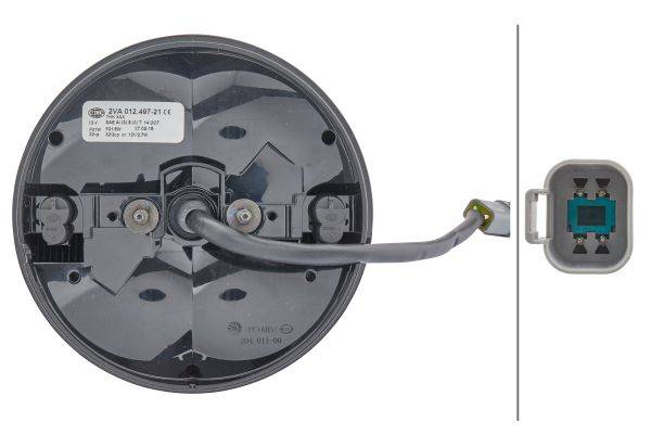 HELLA 2VA 012 497-211 Heckleuchte - 12V - Lichtscheibenfarbe: rot - Kabel: 250mm - Stecker: Amphenol