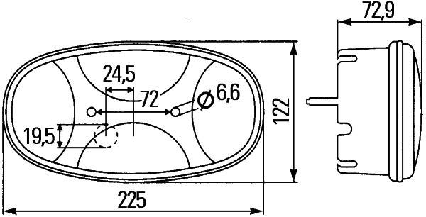 HELLA 2VA 343 640-131 Heckleuchte - Cargoluna - 12V - Anbau - links