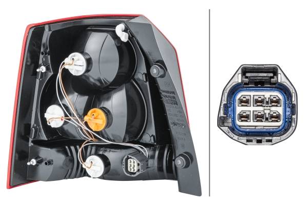 HELLA 2VA 354 666-021 Heckleuchte - Glühlampe - weiß/rot - rechts - für u.a. Land Rover Freelander 2