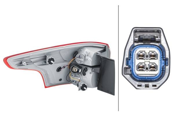 HELLA 2VA 354 995-161 Heckleuchte - LED - äusserer Teil - rechts - für u.a. Ford Focus III Turnier