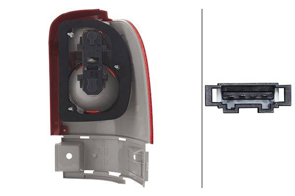 HELLA 2VA 964 957-011 Heckleuchte - Glühlampe - glasklar/rot - äusserer Teil - links - für u.a. VW S