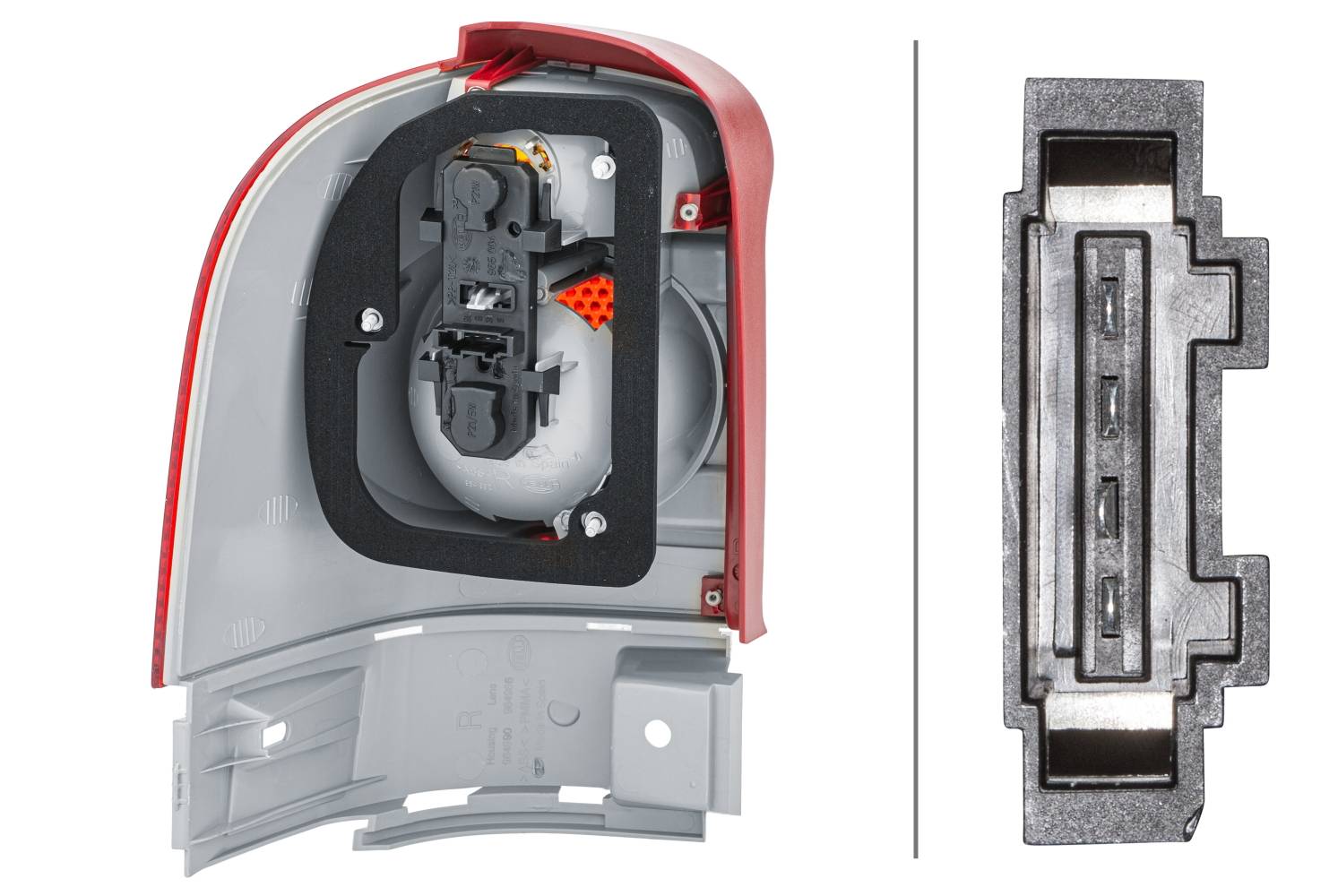HELLA 2VA 964 957-021 Heckleuchte - Glühlampe - glasklar/rot - äusserer Teil - rechts - für u.a. VW