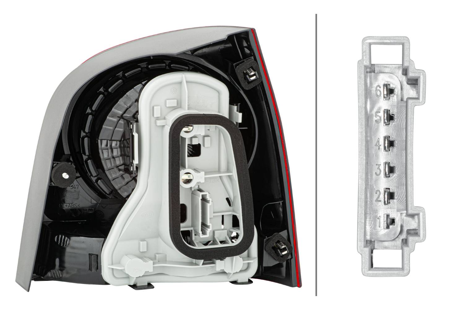 HELLA 2VA 965 303-071 Heckleuchte - Glühlampe - glasklar/rot - links - für u.a. VW Polo (9N_)