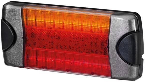 HELLA 2VA 980 710-301 Heckleuchte - DuraLED - LED - 24V - Anbau - Lichtscheibenfarbe: rot/gelb - rec