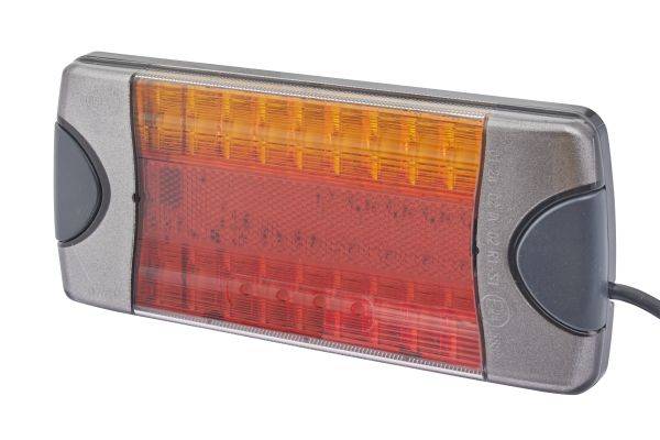 HELLA 2VA 980 710-301 Heckleuchte - DuraLED - LED - 24V - Anbau - Lichtscheibenfarbe: rot/gelb - rec