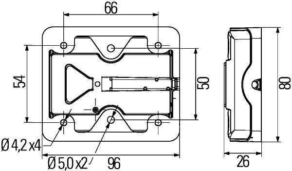 HELLA 2VA 980 720-001 Heckleuchte - 12/24V - Anbau - Kabel: 500mm - rechts/links