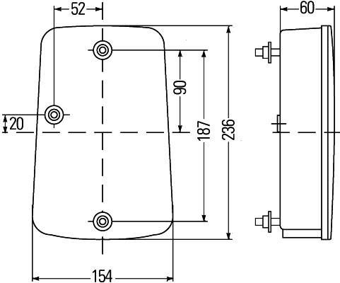 HELLA 2VA 998 233-271 Heckleuchte - 12V - Anbau - links