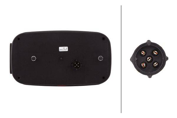 HELLA 2VB 998 232-011 Heckleuchte - 12V - Anbau - 5-polig - links