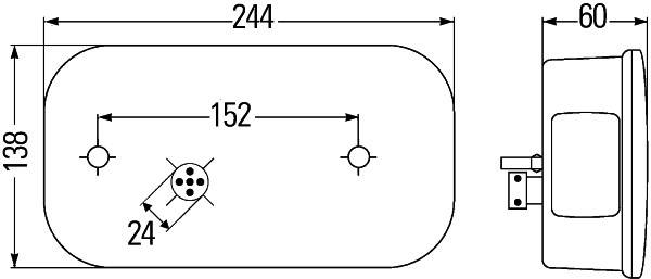 HELLA 2VB 998 232-131 Heckleuchte - 12V - Anbau - 5-polig - links