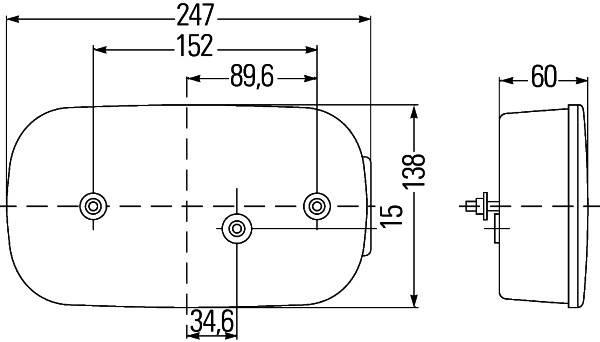 HELLA 2VB 998 232-231 Heckleuchte - 12V - Anbau - links