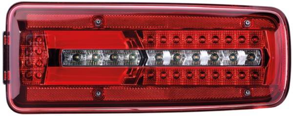 HELLA 2VD 012 381-011 Heckleuchte - Truck Full LED - LED - 24V - Stecker: DIN - 7-polig - links