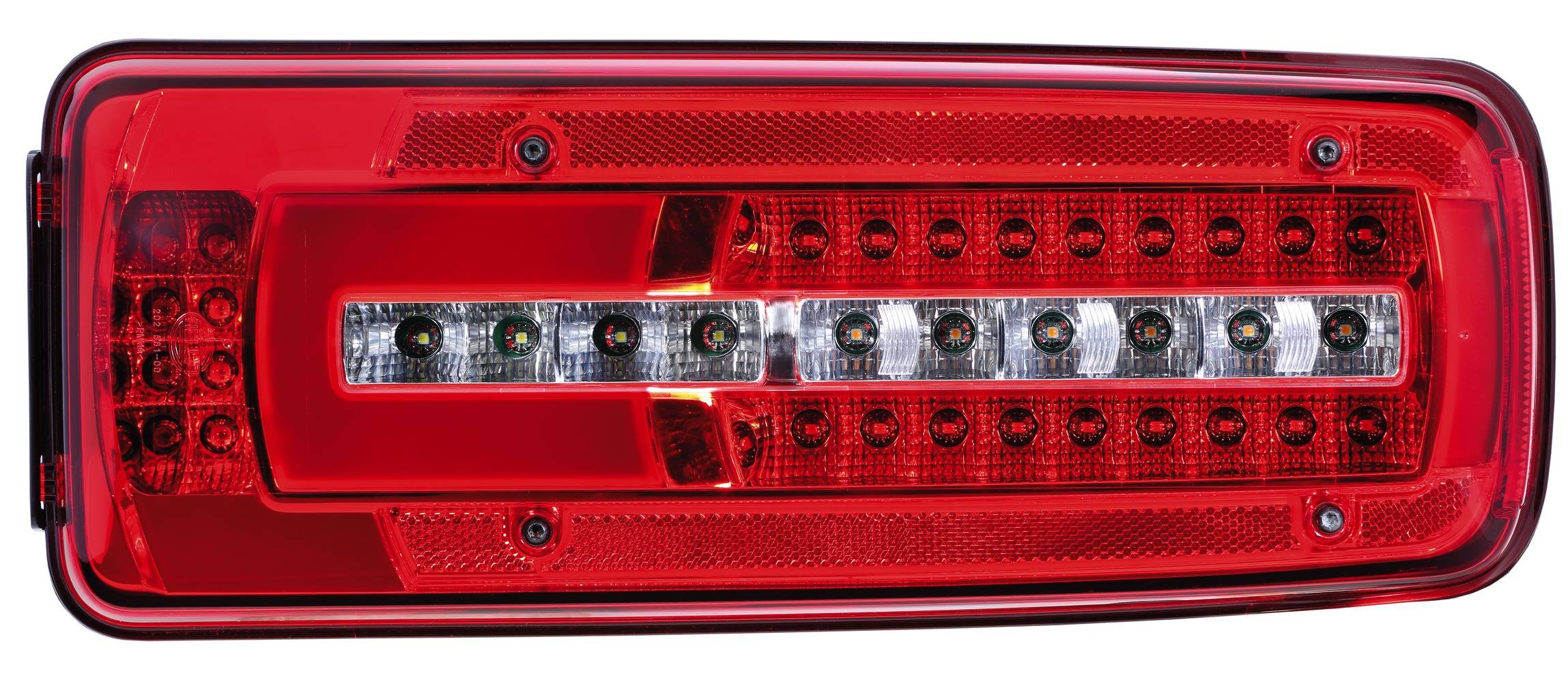 HELLA 2VD 012 381-251 Heckleuchte - Truck Full LED - LED - 24V - Anbau - LED-Lichtfarbe: gelb/rot/we