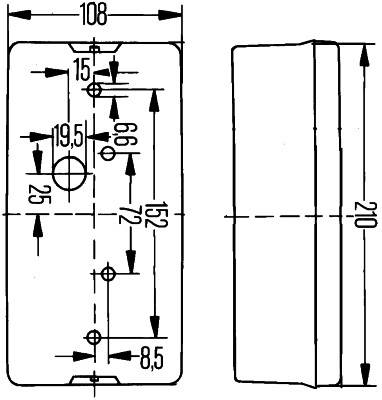 HELLA 2VA 006 040-291 Heckleuchte - 12/24V - Anbau - links