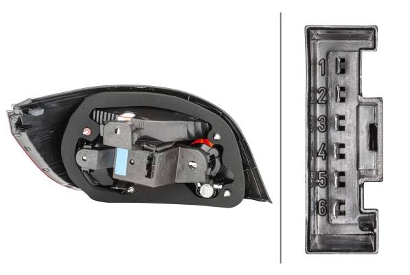 HELLA 2VP 008 679-121 Heckleuchte - Glühlampe - rechts - für u.a. BMW 5 (E60)