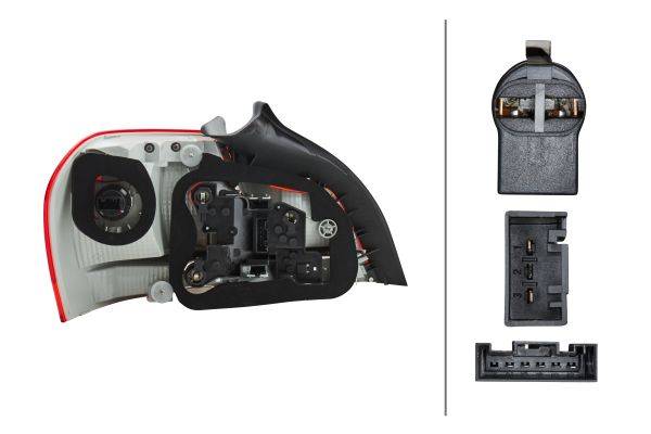 HELLA 2VP 010 756-221 Heckleuchte - LED - weiß/rot - rechts - für u.a. BMW 1 Convertible (E88)