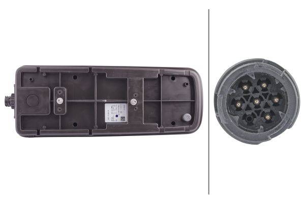 HELLA 2VP 012 381-051 Heckleuchte - Truck Full LED - LED - 24V - Stecker: DIN - 7-polig - links