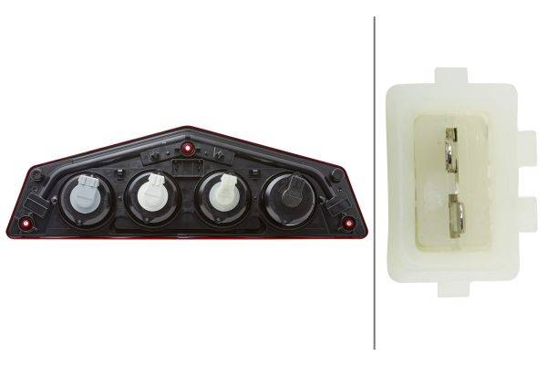 HELLA 2VP 012 570-071 Heckleuchte - Caraluna X - 12V - Einbau - Lichtscheibenfarbe: glasklar/rot - l