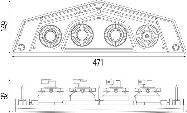 HELLA 2VP 012 570-181 Heckleuchte - Caraluna X - Hybrid - 12V - Einbau - Lichtscheibenfarbe: glaskla