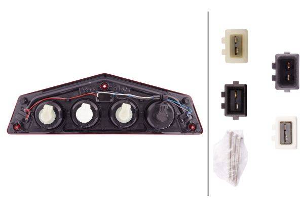 HELLA 2VP 012 570-171 Heckleuchte - Caraluna X - Hybrid - 12V - Einbau - Lichtscheibenfarbe: glaskla