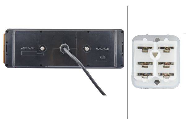 HELLA 2VP 340 450-141 Heckleuchte - EasyConn I - mit waagerechten Lichtkammern - 24V - Anbau - Kabel