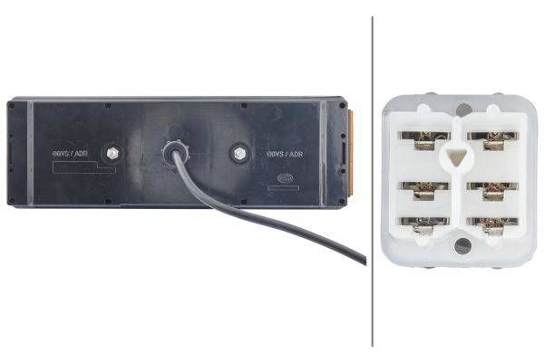 HELLA 2VP 340 450-151 Heckleuchte - EasyConn I - mit waagerechten Lichtkammern - 24V - Anbau - Kabel