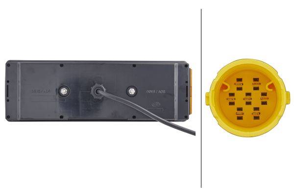 HELLA 2VP 340 450-451 Heckleuchte - EasyConn I - mit senkrechten Lichtkammern - 24V - Anbau - Kabel: