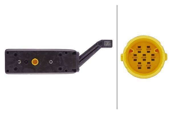 HELLA 2VP 340 934-111 Heckleuchte - EasyConn I Hybrid - LED - 24V - Anbau - LED-Lichtfarbe: gelb/rot