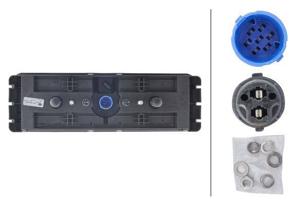HELLA 2VP 340 960-021 Heckleuchte - LED - 24V - rechteckig - Anbau - Stecker: EasyConn 1 x 7/EasyCon