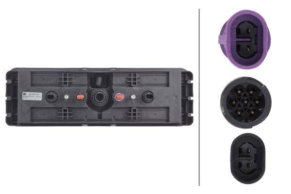 HELLA 2VP 340 960-281 Heckleuchte - LED - 24V - rechteckig - Anbau - Stecker: DIN-Bajonett 1 x 7/Sup