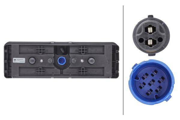 HELLA 2VP 340 961-021 Heckleuchte - Hybrid - 24V - rechteckig - Anbau - Stecker: EasyConn 1 x 7/Easy