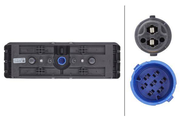 HELLA 2VP 340 961-041 Heckleuchte - Hybrid - 24V - rechteckig - Anbau - Stecker: EasyConn 1 x 7/Easy