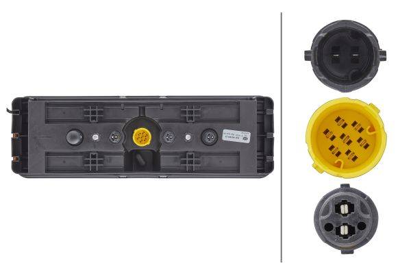 HELLA 2VP 340 961-211 Heckleuchte - Hybrid - 24V - rechteckig - Anbau - Stecker: EasyConn 1 x 7/Easy