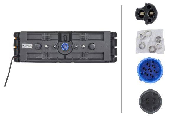 HELLA 2VP 340 961-221 Heckleuchte - Hybrid - 24V - rechteckig - Anbau - Stecker: EasyConn 1 x 7/Easy