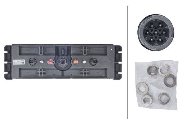 HELLA 2VP 340 961-411 Heckleuchte - Hybrid - 24V - rechteckig - Anbau - Stecker: DIN-Bajonett 1 x 7/