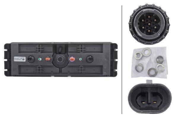 HELLA 2VP 340 961-421 Heckleuchte - Hybrid - 24V - rechteckig - Anbau - Stecker: DIN-Bajonett 1 x 7/
