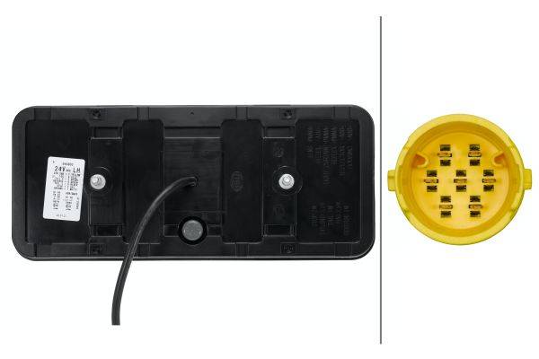 HELLA 2VP 345 900-011 Heckleuchte - Coluna - LED - 24V - Anbau - LED-Lichtfarbe: gelb/rot/weiß - Kab