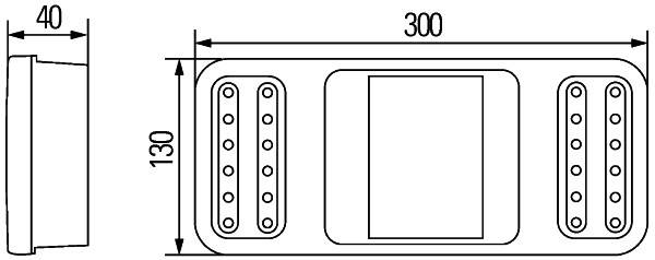 HELLA 2VP 345 900-401 Heckleuchte - Coluna - LED - 12V - Anbau/geschraubt - LED-Lichtfarbe: gelb/rot