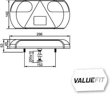 HELLA 2VP 357 016-021 Heckleuchte - Valuefit - LED - 12V - rechts