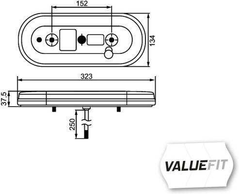 HELLA 2VP 357 017-021 Heckleuchte - Valuefit - LED - 24/12V - rechts